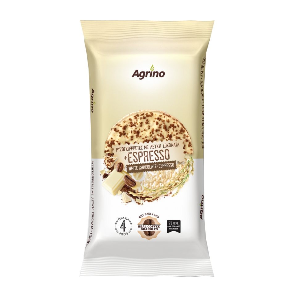 AGRINO Ρυζογκοφρέτες με Λευκή Σοκολάτα & Espresso 64g