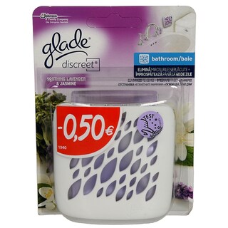 GLADE | ΑΠΟΣΜΗΤΙΚΟ ΧΩΡΟΥ ΑΥΤΟΜΑΤΟ DISCREET LAVENDER ΓΙΑ ΤΟ ΜΠΑΝΙΟ 1 ΤΕΜ