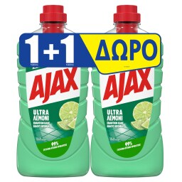 AJAX | Υγρό Καθαρισμού Ultra Λεμόνι 1lt 1+1 Δώρο