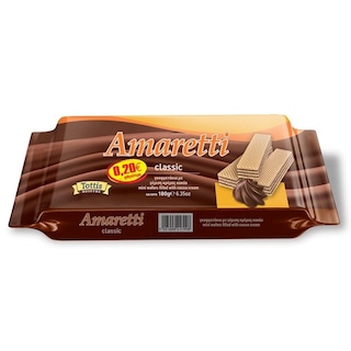 AMARETTI | Γκοφρέτα Κρέμα Κακάο 180g Έκπτωση 0.20Ε