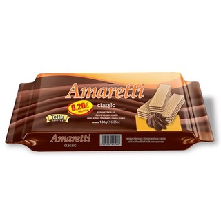 AMARETTI | Γκοφρέτα Κρέμα Κακάο 180g Έκπτωση 0.20Ε
