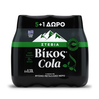 ΒΙΚΟΣ | VIKOS COLA STEVIA BOT.6X330ML 5+1