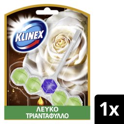 KLINEX | Καθαριστικό Τουαλέτας WC Block Λευκό Τριαντάφυλλο & Τσάι 55g