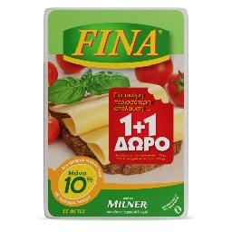 FINA | Τυρί Μαλακό 10% Λιπαρά Φέτες 175g 1+1 Δώρο
