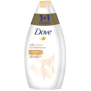 DOVE | Αφρόλουτρο Silk Glow Μεταξένια Λάμψη 500ml 1+1 Δώρο