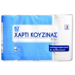 ΑΒ | Χαρτί Κουζίνας 2 Φύλλα 4 Ρολά 460g