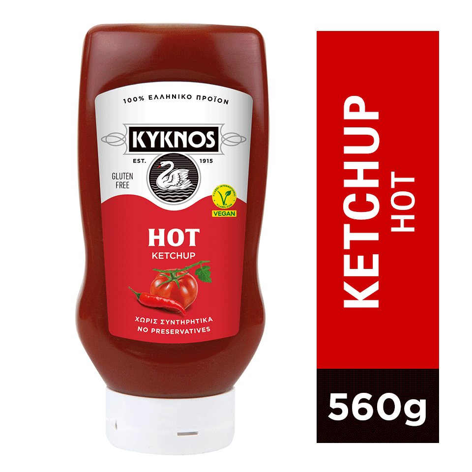 ΚΥΚΝΟΣ Κέτσαπ Hot Πικάντικη Top Down 560g