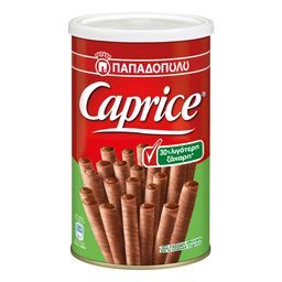 CAPRICE | Πουράκια Γκοφρέτα Σοκολάτα 30% Λιγότερη Ζάχαρη 250g