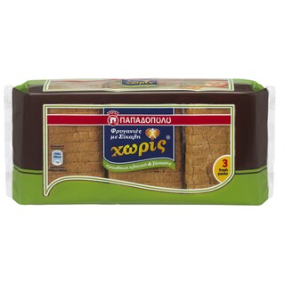 ΠΑΠΑΔΟΠΟΥΛΟΥ | Φρυγανιές Σίκαλης Χωρίς Αλάτι & Ζάχαρη 3x80g