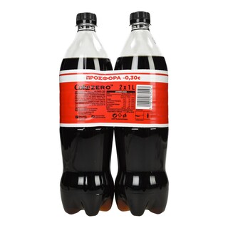 COCA COLA | ZERO | Αναψυκτικό Cola Zero 2X1lt Έκπτωση 0.30Ε