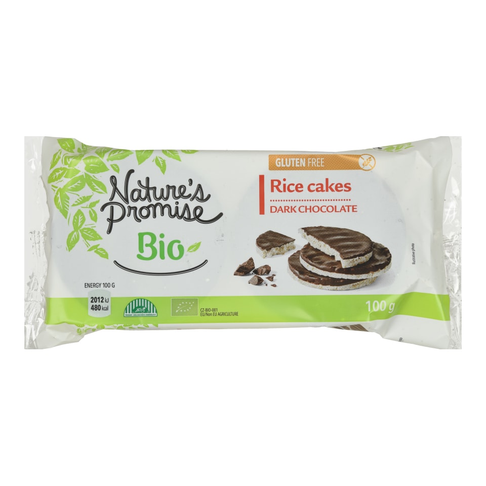 NATURES PROMISE BIO Ρυζογκοφρέτες Bio με Μαύρη Σοκολάτα 100g