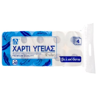 ΑΒ | ΧΑΡΤΙ ΥΓΕΙΑΣ ΒΕΛΟΥΔΙΝΟ 4 ΦΥΛΛΑ 10 ΤΕΜ