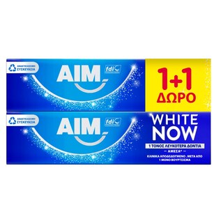AIM | Οδοντόκρεμα White Now 75ml 1+1 Δώρο