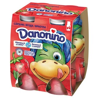 DANONINO | Ρόφημα Γιαουρτιού Φράουλα 4x100g