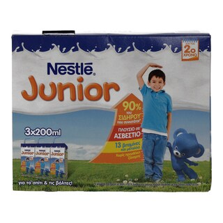 JUNIOR | ΓΑΛΑ ΜΑΚΡΑΣ ΔΙΑΡΚΕΙΑΣ ΓΙΑ ΝΗΠΙΑ  3 X 200 ML 3 X 200 ML
