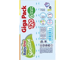 BABYLINO | Πάνες Μωρού Sensitive Χαμομήλι No6 120 Τεμάχια