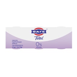 TOTAL | ΓΙΑΟΥΡΤΙ ΛΕΥΚΟ ΣΤΡΑΓΓΙΣΤΟ 0% ΛΙΠΑΡΑ 3 X 170 GR
