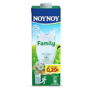 ΝΟΥΝΟΥ | FAMILY | Αγελαδινό Γάλα Υψηλής Θερμικής Επεξεργασίας Ελαφρύ 1lt Έκπτωση 0.20Ε