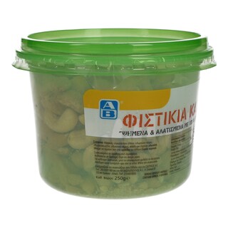 ΑΒ | ΞΗΡΟΙ ΚΑΡΠΟΙ CASHEWS ΨΗΜΕΝΟ ΜΕ ΥΠΟΚΑΤΑΣΤΑΤΟ ΑΛΑΤΟΣ 250 GR