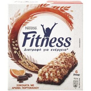 NESTLE | FITNESS | ΜΠΑΡΕΣ ΔΗΜΗΤΡΙΑΚΩΝ ΣΟΚΟΛΑΤΑ ΚΑΙ ΠΟΡΤΟΚΑΛΙ  6 Χ 23.5 GR