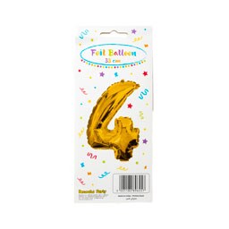 Μπαλόνι Foil Νο4 33cm Χρυσό 1 Τεμάχιο