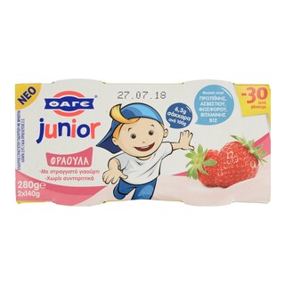 JUNIOR | ΠΑΙΔΙΚO ΓΙΑΟΥΡΤΙ ΜΕ ΓΕΥΣΗ ΦΡΑΟΥΛΑ 2 X 140 GR