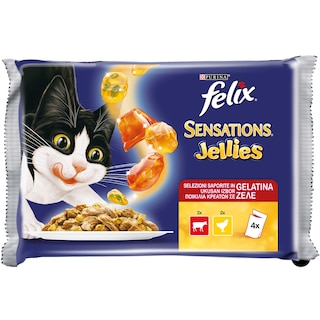 FELIX | Γατοτροφή Sensations Jellies Ποικιλία Κρεάτων 4x100g