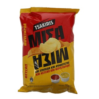 ΤΣΑΚΙΡΗΣ | ΤΣΙΠΣ ΜΕ ΚΕΤΣΑΠ ΚΑΙ ΜΟΥΣΤΑΡΔΑ 70 GR