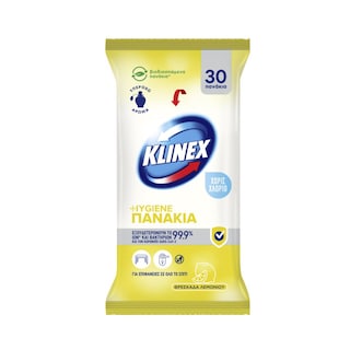 KLINEX | Πανάκια Καθαρισμού Λεμόνι 30 Τεμάχια