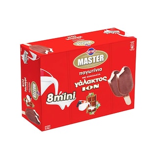 MASTER ION | Παγωτό Ξυλάκι με Σοκολάτα Γάλακτος 8x35g