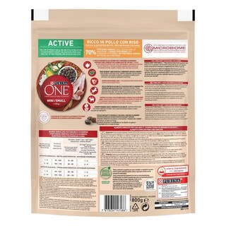PURINA ONE | Σκυλοτροφή One Mini Active Κοτόπουλο Με Ρύζι 800 gr