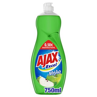 AJAX | Υγρό Πιάτων Excel Μήλο 750ml Έκπτωση 0.50Ε