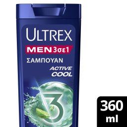 ULTREX | Σαμπουάν Active Cool 3σε1 Αντιπιτυριδικό 360ml
