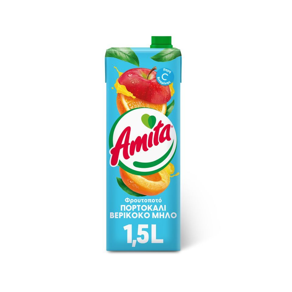 AMITA Φρουτοποτό Πορτοκάλι Μήλο Βερίκοκο 1.5lt