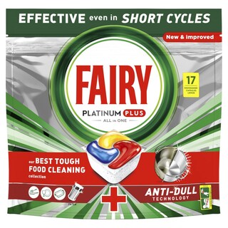 FAIRY | Κάψουλες Πλυντηρίου Πιάτων Platinum Plus Anti Dull Λεμόνι 17 Τεμάχια