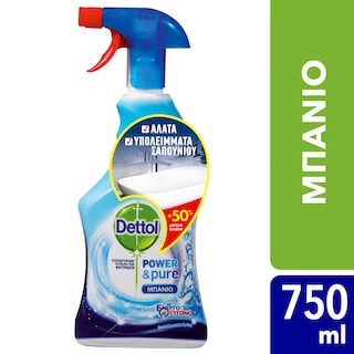 DETTOL | Απολυμαντικό Spray Μπάνιου Power & Pure 500ml + 250ml Δώρο 500+250ML