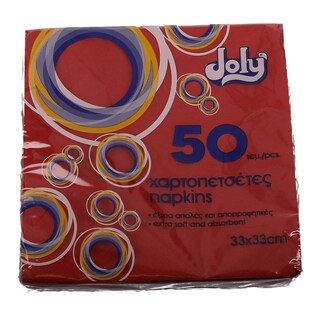 JOLLY | ΧΑΡΤΟΠΕΤΣΕΤΕΣ 2 ΦΥΛΛΑ ΚΟΚΚΙΝΗ 50 ΤΕΜ