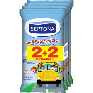 SEPTONA | Αντιβακτηριδιακά Μαντηλάκια Kids 30+30 Τεμάχια Δώρο