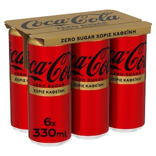 COCA COLA | ZERO | Αναψυκτικό Zero Χωρίς Καφείνη 6x330ml