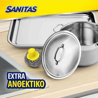 SANITAS | Ανοξείδωτο Σύρμα Inox Pro με Λαβή 1 Τεμάχιο