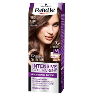 PALETTE | Βαφή Μαλλιών Intensive 6.28 Ξανθό Σκούρο Μεταλιζέ 1 Τεμάχιο
