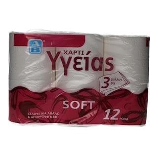 ΑΒ | ΧΑΡΤΙ ΥΓΕΙΑΣ ΣΟΦΤ 3 ΦΥΛΛΑ 12 ΤΕΜ