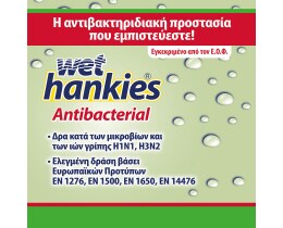 WET HANKIES | Υγρά Μαντηλάκια Αντιβακτηριδιακά Πράσινο Μήλο 60 ΤΕΜ