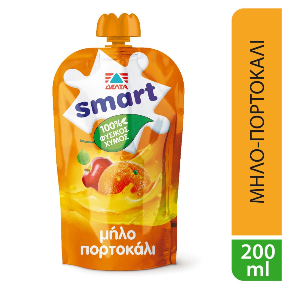 ΔΕΛΤΑ Φυσικός Χυμός Smart Μήλο Πορτοκάλι 200ml