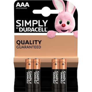 DURACELL | ΜΠΑΤΑΡΙΕΣ SIMPLY ALC AAA 4 ΤΕΜ