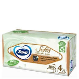 Χαρτομάντηλα Επιτραπέζια Softis Natural Soft 4 Φύλλα 80 Τεμάχια