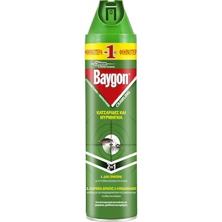 BAYGON | Εντομοκτόνο Spray Κατσαρίδες & Μυρμήγκια 400ml Έκπτωση 1Ε