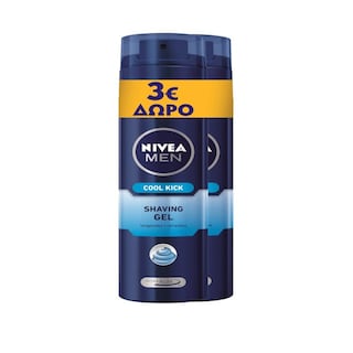 NIVEA | Αφρός Ξυρίσματος Cool Kick 2x200ml Έκπτωση 3Ε