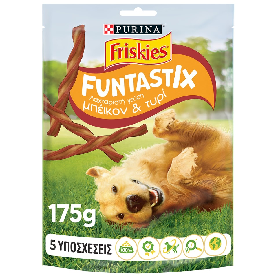 FRISKIES Snack Σκύλωv Funtastix Μπέικον και Τυρί 175g