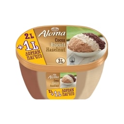 ALOMA | Παγωτό Σοκολάτα Μπισκότο Φουντούκι 1.45kg Δώρο 50%